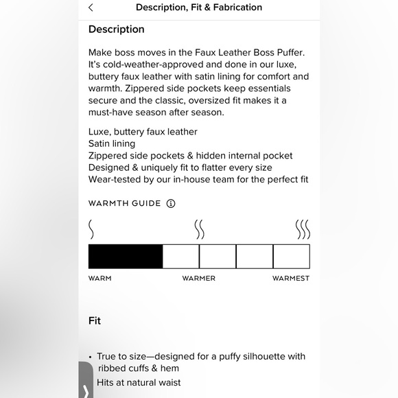 ALO Yoga Faux Leather Boss Puffer Jacket, Toasted Almond Sz XS NWT PRICE FIRM - Picture 14 of 16